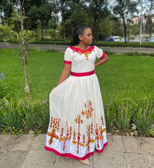 Modern Habesha Kemis for Women - Stylish Ethiopian Traditional Attire Bezawit