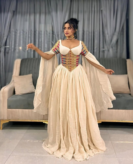 Habesha Dress - Modern Gold new Style for Special Events