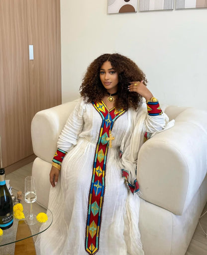 Habesha Dress - Simple White Cotton for Everyday Wear