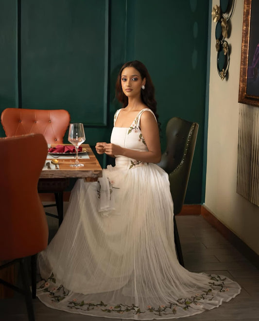 Habesha Kemis - Elegant Ethiopian silver dress & sleeveless Style for Occasion
