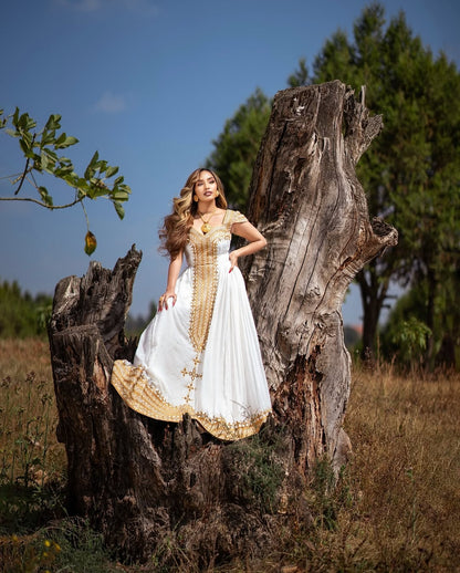 Gold Habesha Libs – Luxury Traditional Ethiopian & Eritrean Dress for Cultural Ceremonies