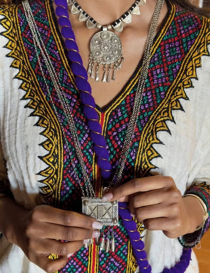 Elegant Gonder Fetel Dress – Traditional Hand-Embroidered Ethiopian Habesha Dress for Women