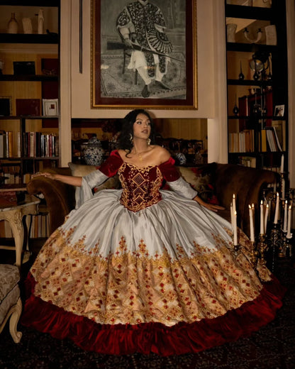 Kal Queen Closet Red Habesha Wedding Dress – Sophisticated Design for Weddings