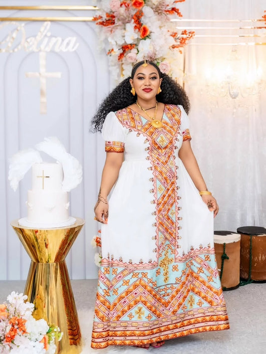 Red Ethiopian Family Matching Set – Elegant Coordinated Habesha Outfits for Weddings, Melse, Religious Holidays & Special Occasions