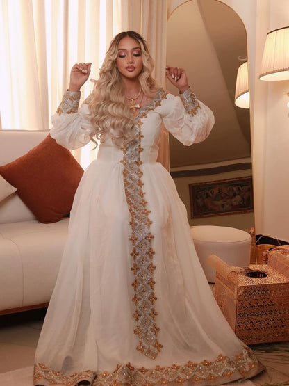 Gold Habesha Dress – Traditional Ethiopian Dress for special occassion
