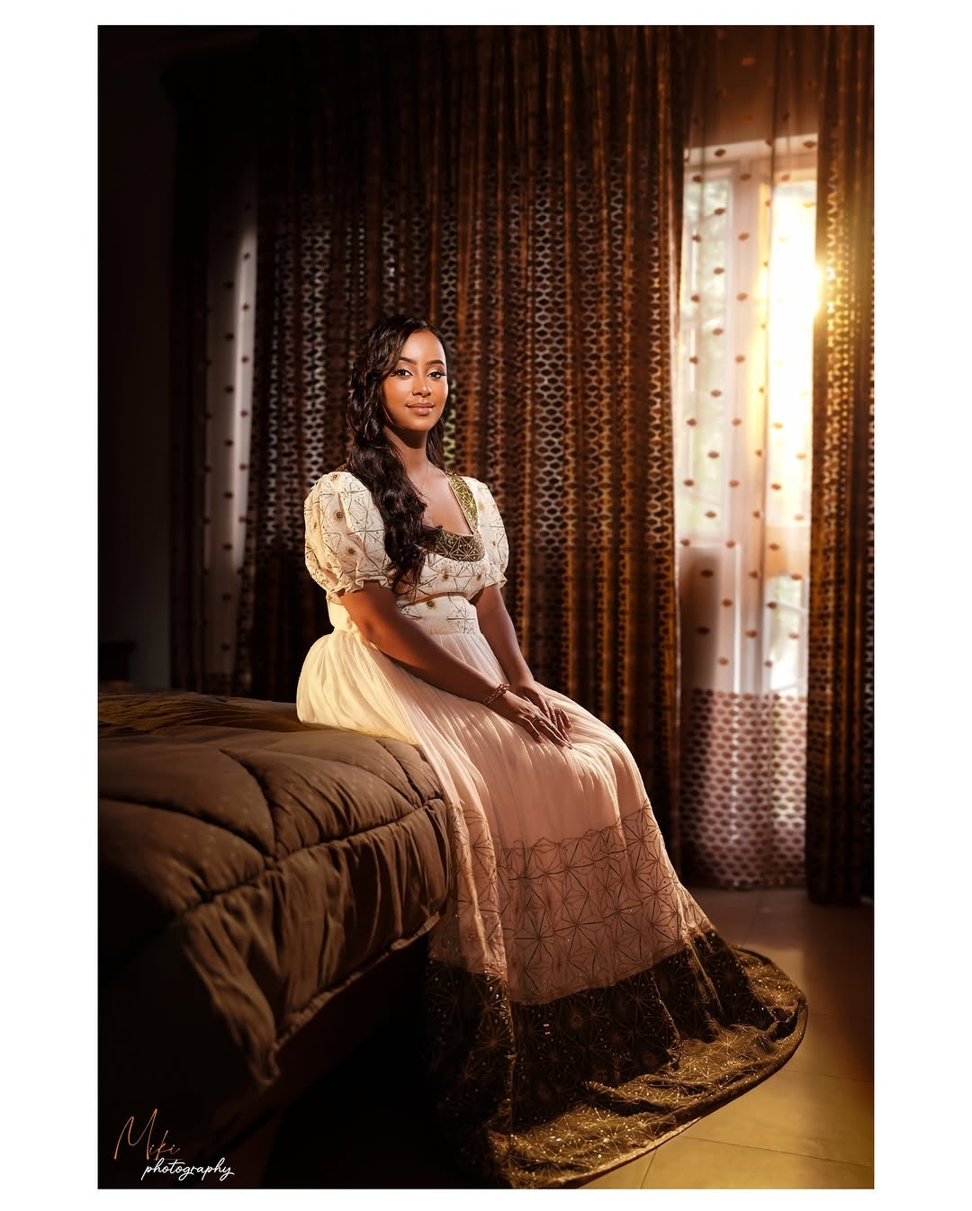 Gold Ethiopian Traditional Dress – Luxury Habesha Kemis for Wedding Guests, Bridal Celebrations & Formal Cultural Events