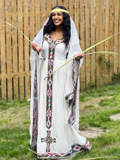 Habesha Dress – Red Ethiopian Outfit with Elegant Fit