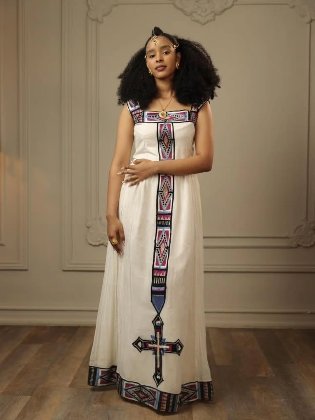 Habesha Kemis – Purple Ethiopian Dress for Cultural Events