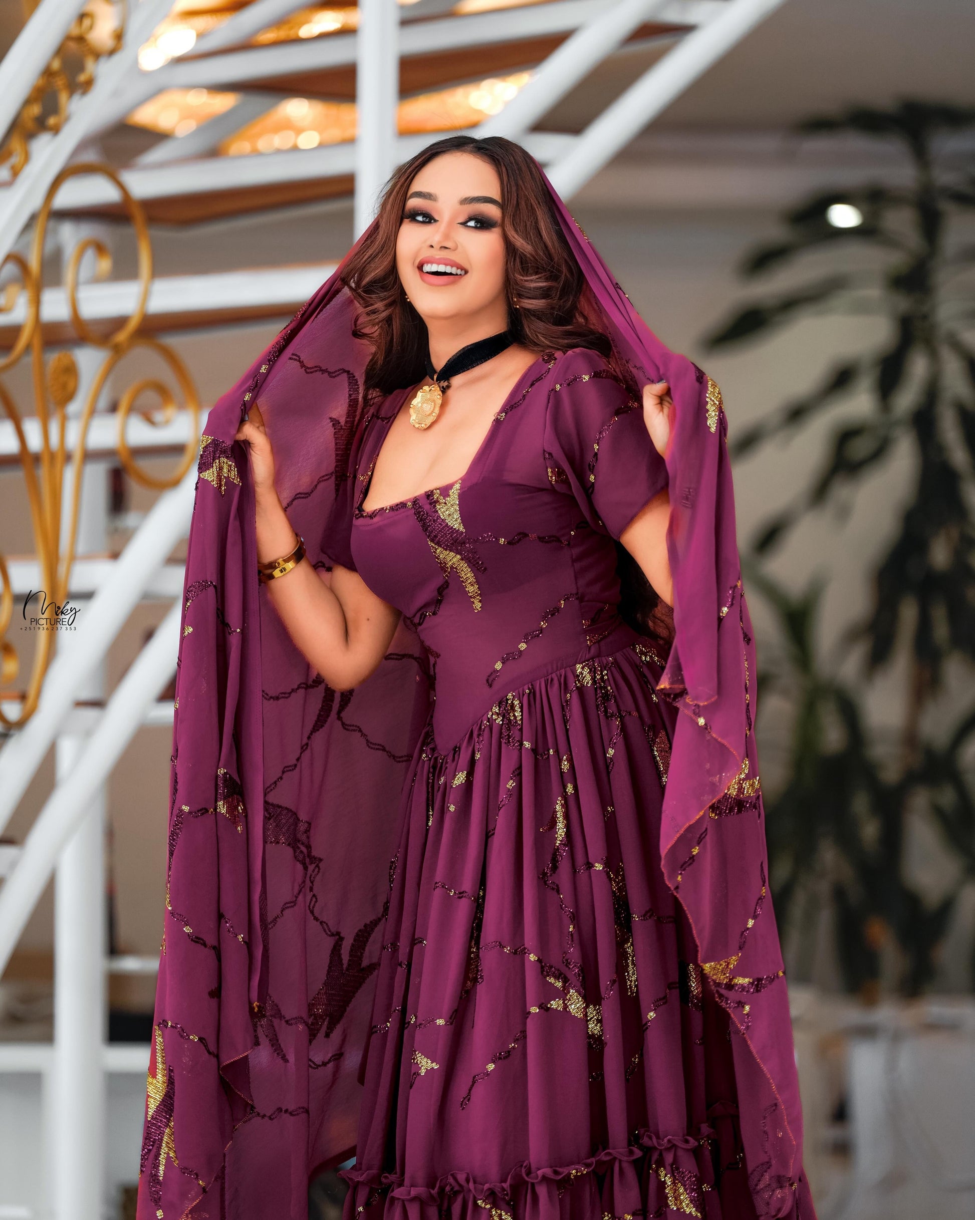 purple dress with gold accents Quinceanera Ball Gown Purple Dress Lace Up Same As Photo / 10