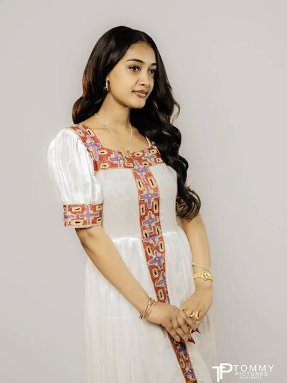 Red Habesha Zuria – Traditional Ethiopian Dress for Cultural Events, Weddings, and Special Gatherings