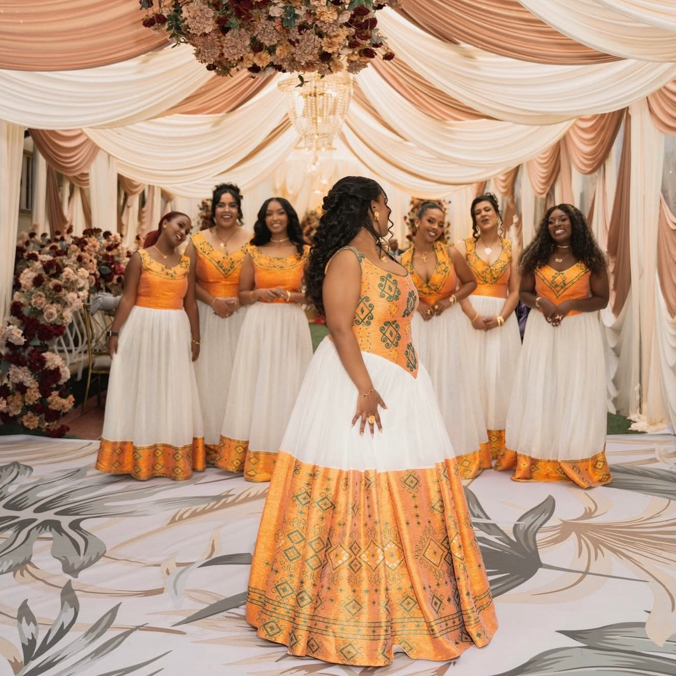 orange bridal dresses Habesha Dress US MERCHANT MARINE FEMALE It is an original attr:lace-up-back Child  Size:child-3