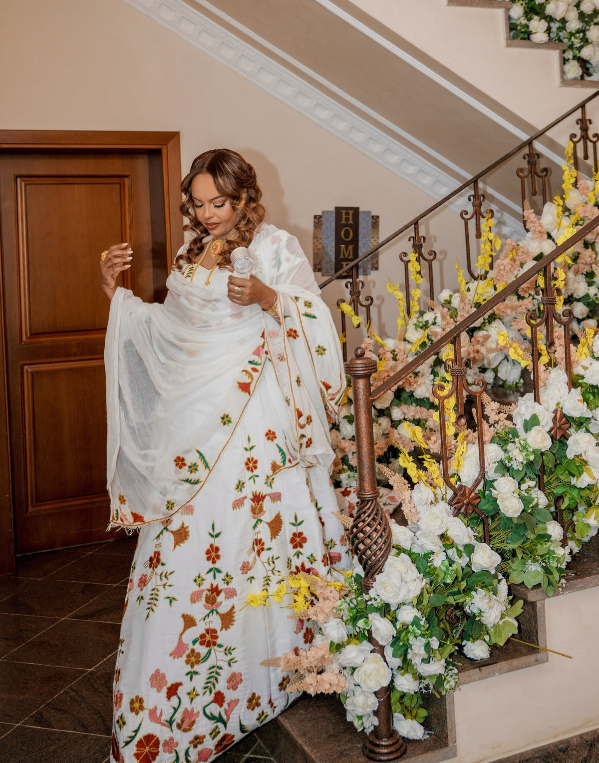 Tsehaye Mehari Multicolor Ethiopian Traditional Dress – Traditional Cotton Elegant Netela Wrap Style for Cultural Event