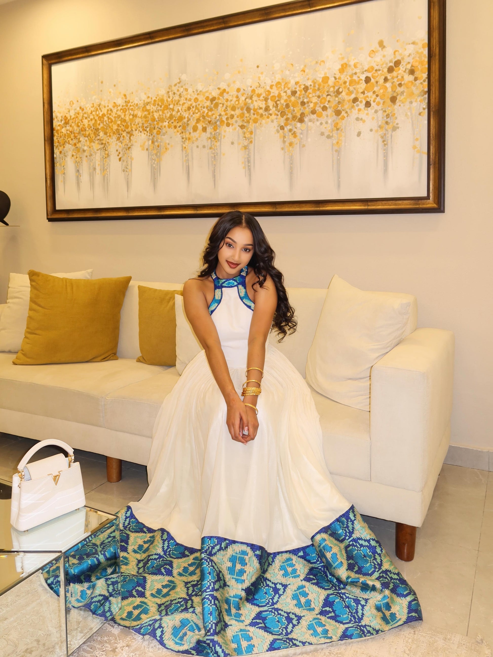 Blue Ethiopian Traditional Dress
