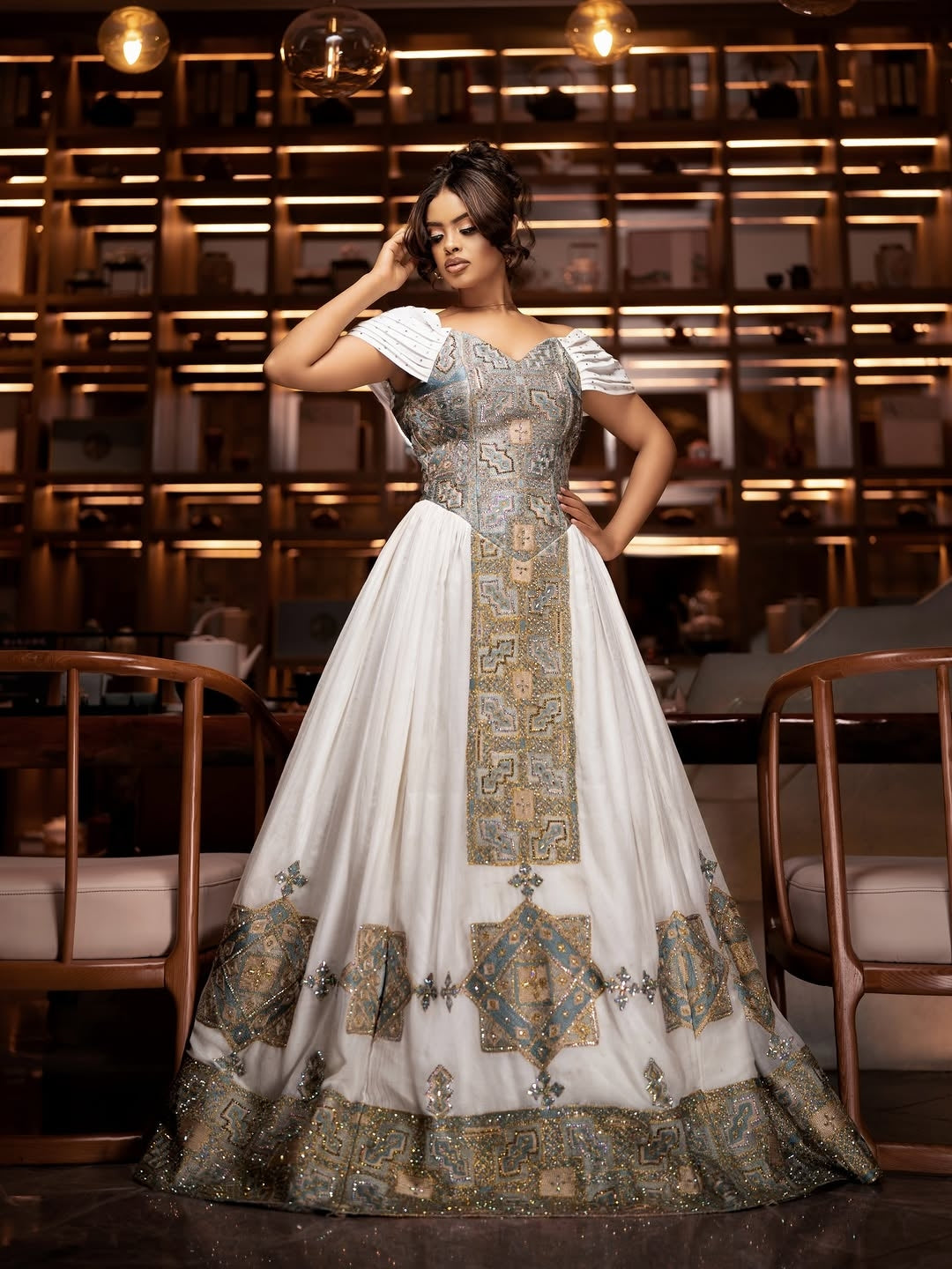 green wedding dresses for bride Green Habesha Wedding Dress – Graceful Ethiopian Bridal Outfit for Cer – Habesha Dresses Store