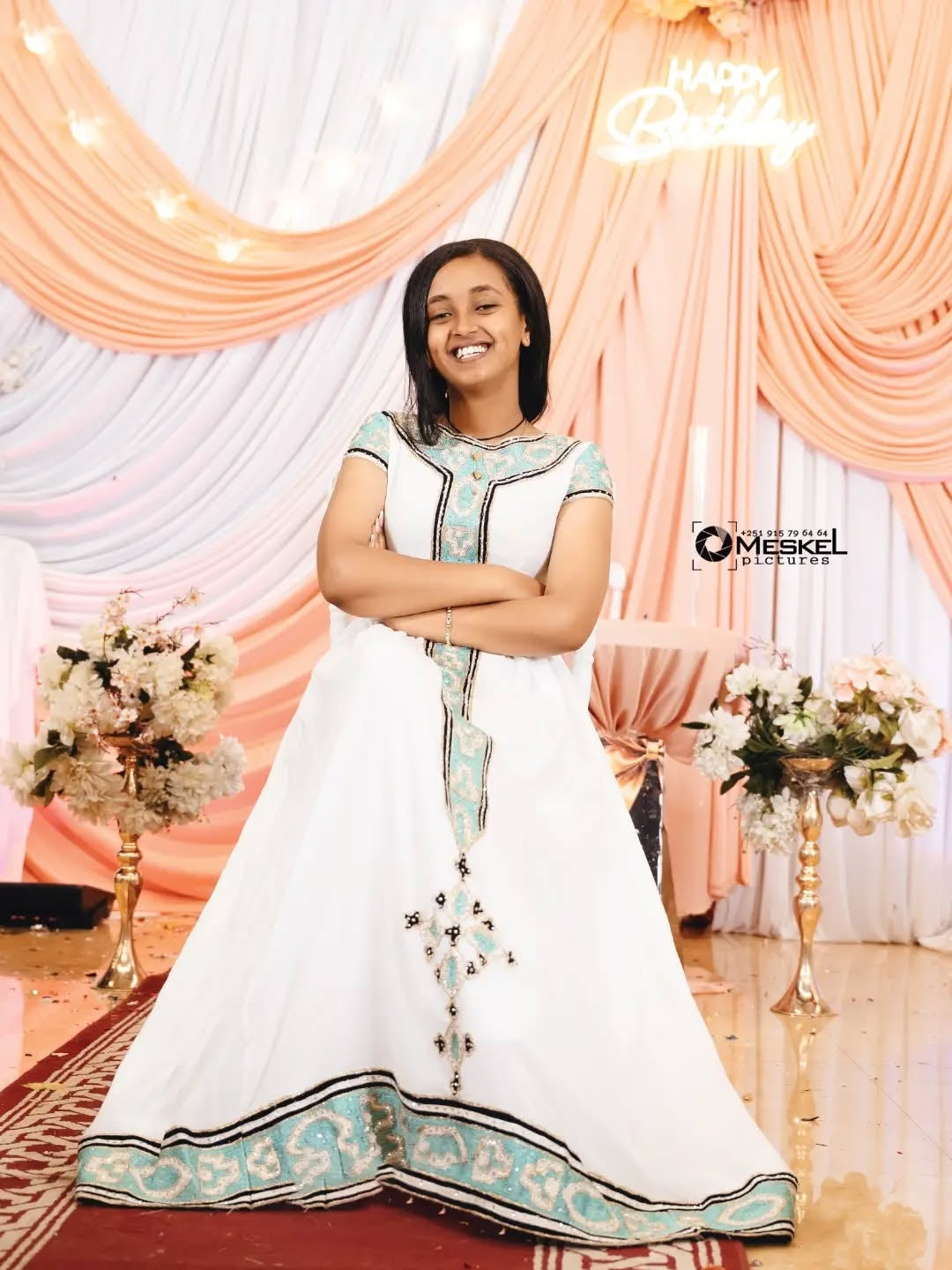Green Eritrean Dress – Traditional Habesha Libs for Weddings, Cultural Ceremonies & National Celebrations