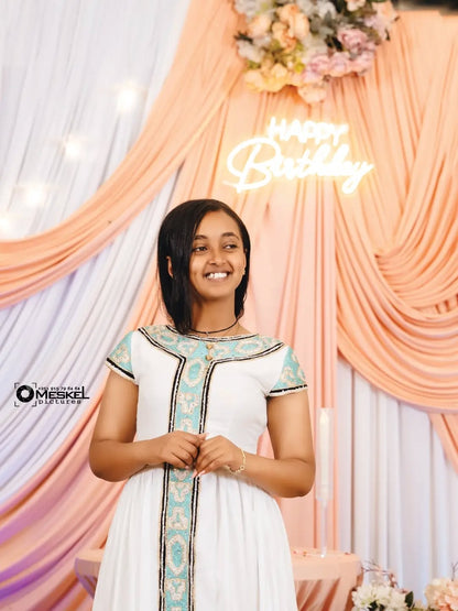 Green Eritrean Dress – Traditional Habesha Libs for Weddings, Cultural Ceremonies & National Celebrations