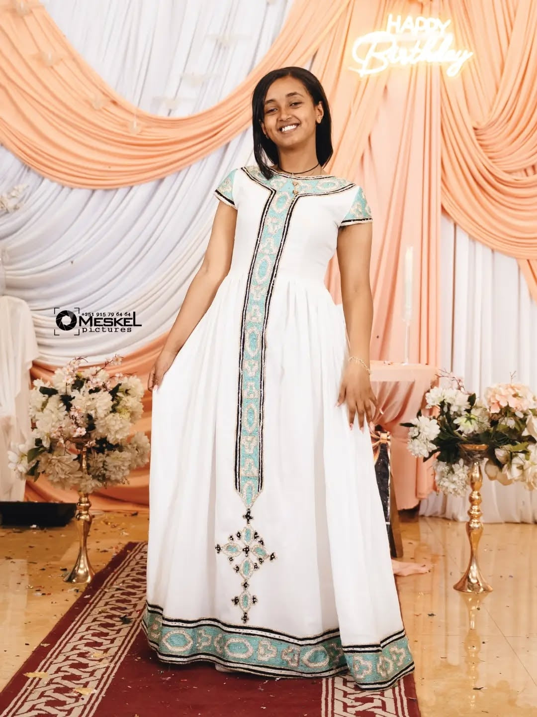 Green Eritrean Dress – Traditional Habesha Libs for Weddings, Cultural Ceremonies & National Celebrations